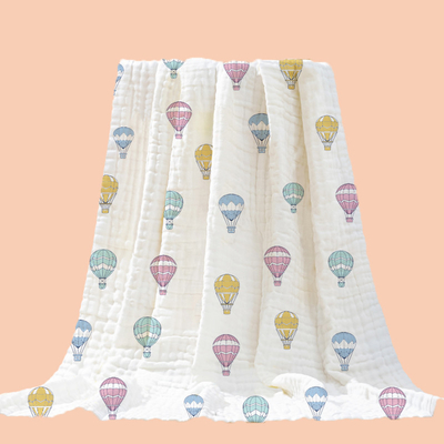 100% Cotton Printing Bayi Membedung Tenun Wanita Rekreasi Kasual 40 S Tiga Lapisan Bayi Penutup Selimut Kain Guze Crepe