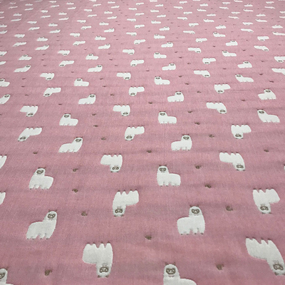 20S Benang Dicelup Putih Kain Katun Jacquard Empat Lapisan Sentuhan Lembut
