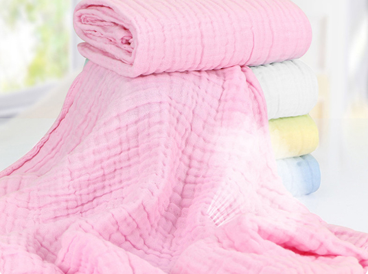Bernapas Enam Lapisan Grade A Crinkle Cotton Gauze Fabric Untuk Kantong Tidur