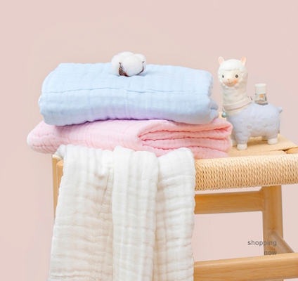 Enam Lapisan 144X116 250GSM Bahan Kasa Kain Selimut Pembungkus Bayi Baru Lahir