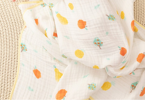 Kain Kasa Katun Bunga Anak Cerah Alami Selimut Bungkus Bayi 165gsm