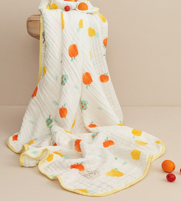 Kain Kasa Katun Bunga Anak Cerah Alami Selimut Bungkus Bayi 165gsm