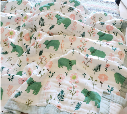 Kain Kasa Bayi Kustom Dicetak 180GSM Alami Tahan Sinar Ultraviolet
