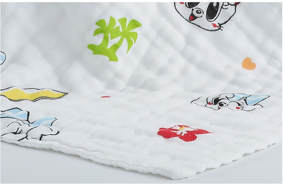 Menyisir Katun Kustom Dicetak Kain Kasa 170gsm Anak-anak Membedung Handuk Mandi