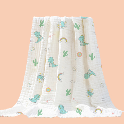 100% Cotton Printing Bayi Membedung Tenun Wanita Rekreasi Kasual 40 S Tiga Lapisan Bayi Penutup Selimut Kain Guze Crepe