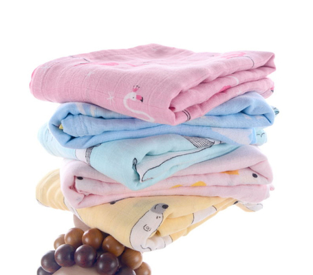 Kain Kasa Ganda Muslin Alami 110GSM Bayi Menerima Selimut