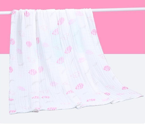 Kain Kasa 4 Lapisan yang Didesain Jelas 210gsm Bahan Bedong Bayi Lembut