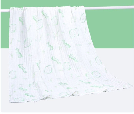 Kain Kasa 4 Lapisan yang Didesain Jelas 210gsm Bahan Bedong Bayi Lembut