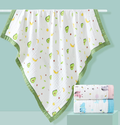 Tahan Luntur Empat Lapisan Floral Cotton Kasa Kain Kasa Handuk Mandi 57 Inch