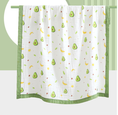 Pola Vivid Combed Cotton 4 Lapisan Kain Kasa Bungkus Penutup Bayi