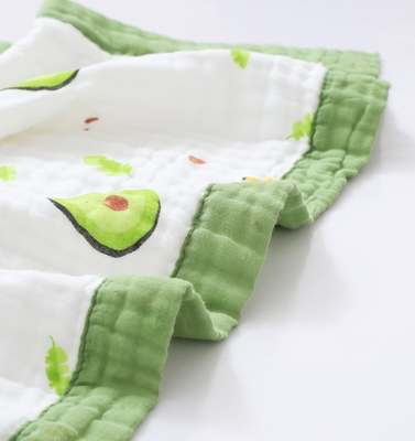 Pola Vivid Combed Cotton 4 Lapisan Kain Kasa Bungkus Penutup Bayi