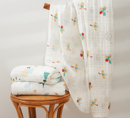 Combed Cotton Multilayer Crinkle Gauze Blanket Kain Kasa Lembut