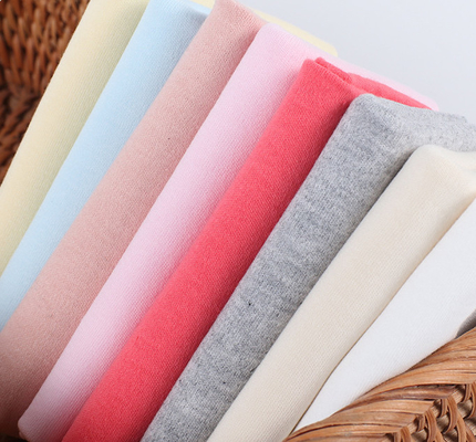 190GSM Pakaian Bayi Kain Kasa Alami 40S Sikat Sisir Jersey Ganda