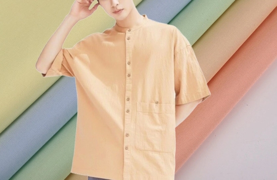 Imitasi Tencel Kain Katun Pakaian Kasual 40sX40s 185GSM Tahan Luntur Tinggi Padat Dicelup
