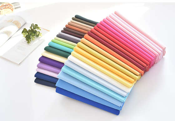 Imitasi Tencel Kain Katun Pakaian Kasual 40sX40s 185GSM Tahan Luntur Tinggi Padat Dicelup