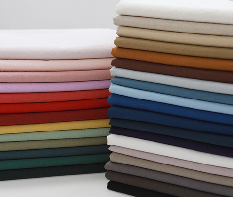 Imitasi Tencel Kain Katun Pakaian Kasual 40sX40s 185GSM Tahan Luntur Tinggi Padat Dicelup