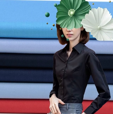 Kain Kemeja CVC 60% Katun 40% Poliester Kain Seragam Kerja Kain`Bahan Pakaian Korporat Kain Pelindung