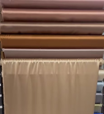 Sutra tiruan 95%Polyester 5% Spandex Satin Polyyester 120gsm Activewear Cocktail Dresse Kain