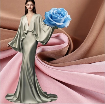 100% Polyester Satin Fabric 185gm Penampilan seperti Sutra Celana, Rok, Bluse Dan Gaun