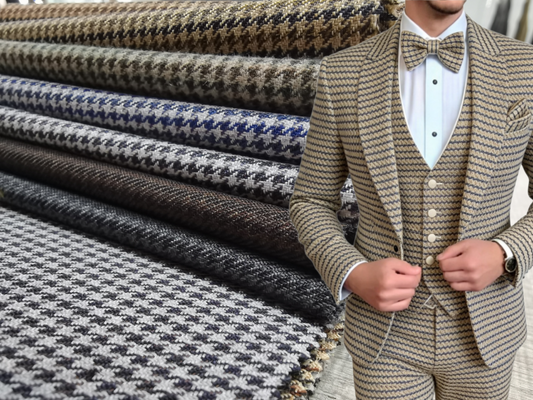 300 GSM Kain campuran wol ringan dengan 10% wol, 70% poliester dan 20% rayon