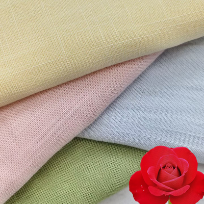 220 GSM Kain Linen Rayon tahan kerutan yang bernapas untuk blus dan kemeja