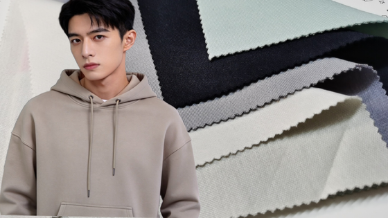 210gm Layer Air Sand-Washed Knit Fabric dengan pemulihan elastis yang sangat baik dan ketahanan keriput yang tinggi