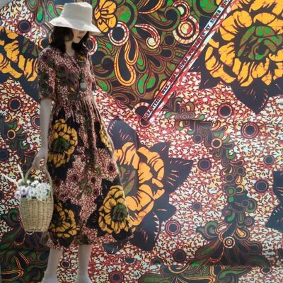 Kain Lilin Afrika 100% Katun dengan Warna Cerah dan Ketahanan Kusut Tinggi untuk Gaya Ankara dan Kitenge