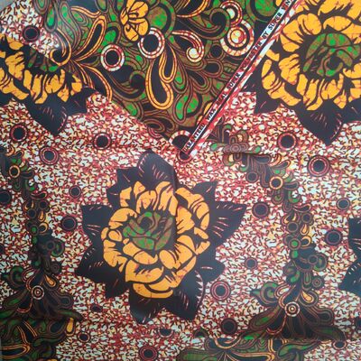 Kain cetak 100% katun Afrika dengan ketahanan keriput tinggi dan warna-warna cerah untuk gaun Ankara dan Kitenge