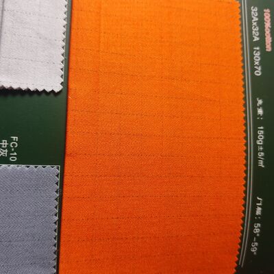 Anti-Static Grid Anti-Tear 150gsm Workwear Fabric CVC Blend untuk Seragam Profesional