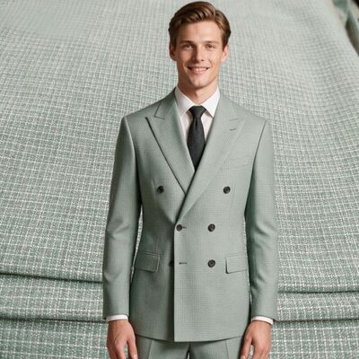 240gsm TR Suiting Fabric dengan pola cek halus - 85% Polyester 11% Rayon 4% Spandex Uniform Fabric