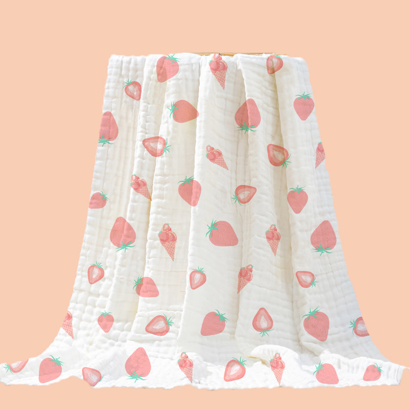 100% Cotton Printing Bayi Membedung Tenun Wanita Rekreasi Kasual 40 S Tiga Lapisan Bayi Penutup Selimut Kain Guze Crepe