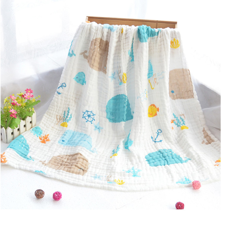 Vivid Pattern Reactive Printed Gauze Fabric 210gsm Termostatik Swaddle Wrap Untuk Bayi Baru Lahir