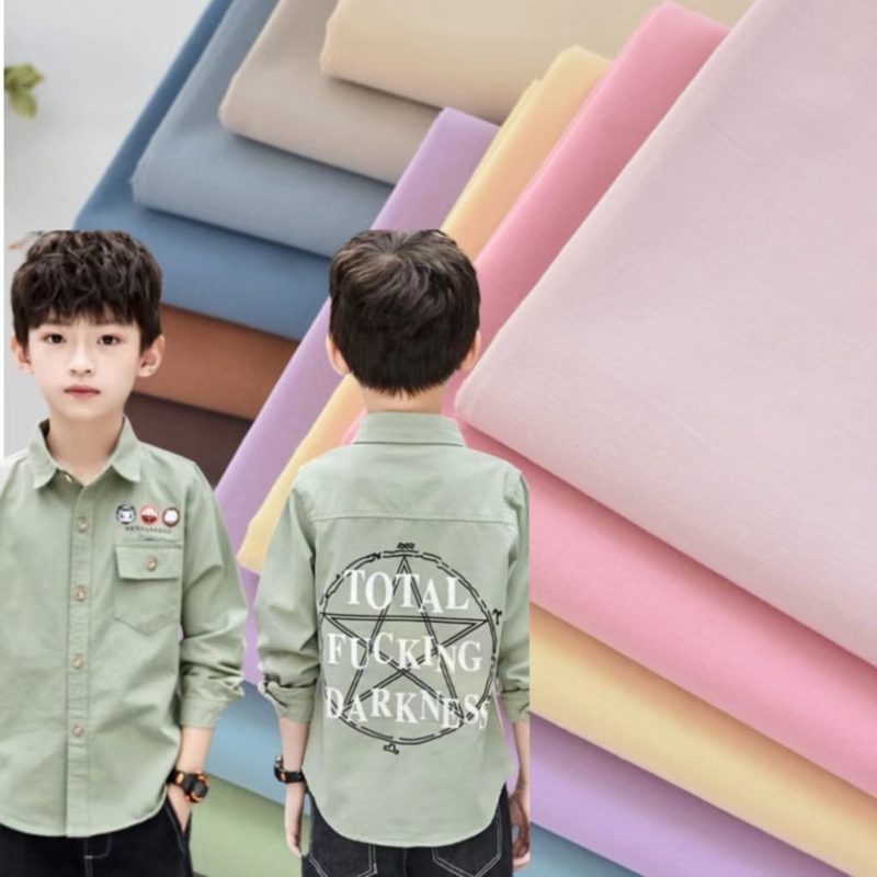 133X100 Katun Seragam Kain 50SX50S Imitasi Tencel 110GSM Tenun Anak Pria Kemeja Pokok Panjang