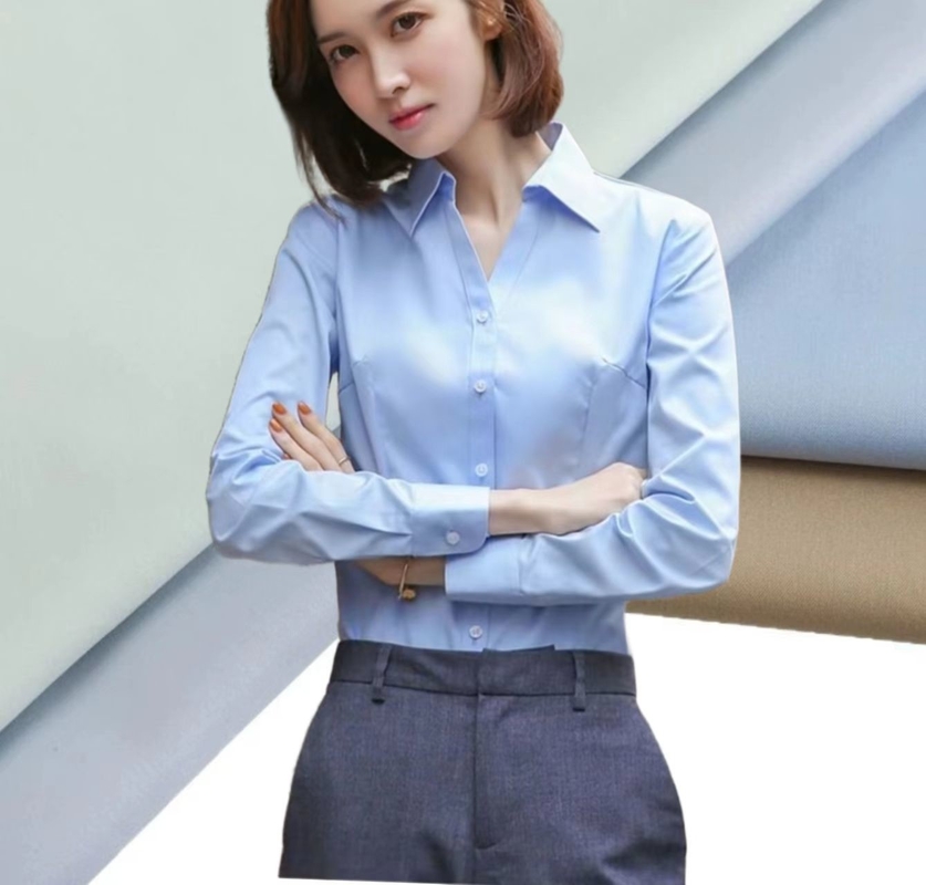 60% Katun 40% Polyester Twill Kain CVC ` Celana pakaian sehari-hari 125gm Pakaian Kantor