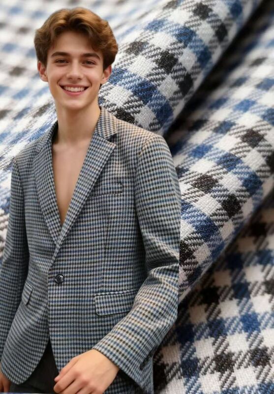 27%Rayon 70%Polyester 3%Spandex 260gm Cek Rintisan-tahan Dan tahan lama Tekstur halus Kain