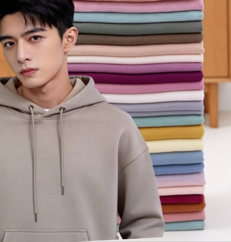 210gm Layer Air Sand-Washed Knit Fabric dengan pemulihan elastis yang sangat baik dan ketahanan keriput yang tinggi